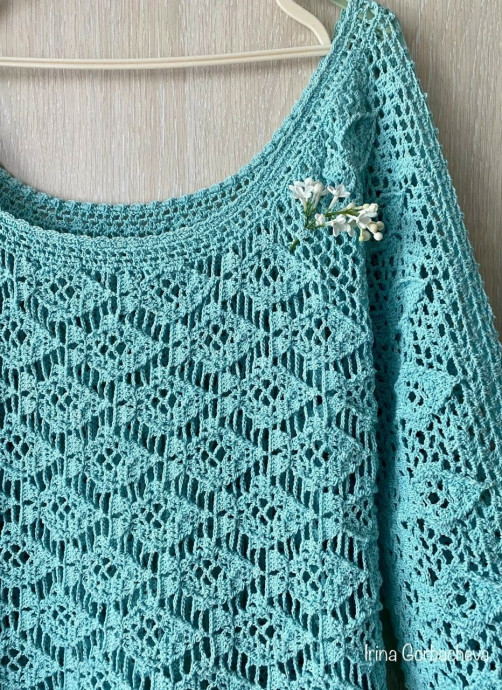 Кофточка &laquo;Рыбология&raquo; &mdash; лёгкость моря в каждой петельке