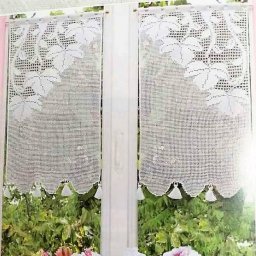 Занавеска филейным вязанием