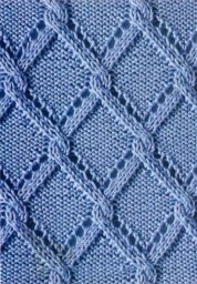 Ажурный узор с ромбами с переплетением в виде косичек