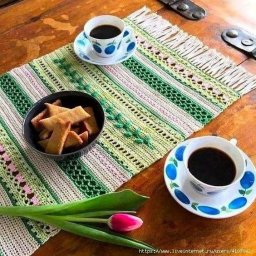 Cкатерть-дорожка для пикника, вяжем крючком