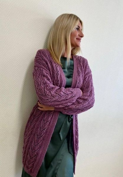 Ажурный кардиган "Ветка сирени"