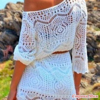 Схема для ажурной туники спицами Схема для ажурной туники спицами