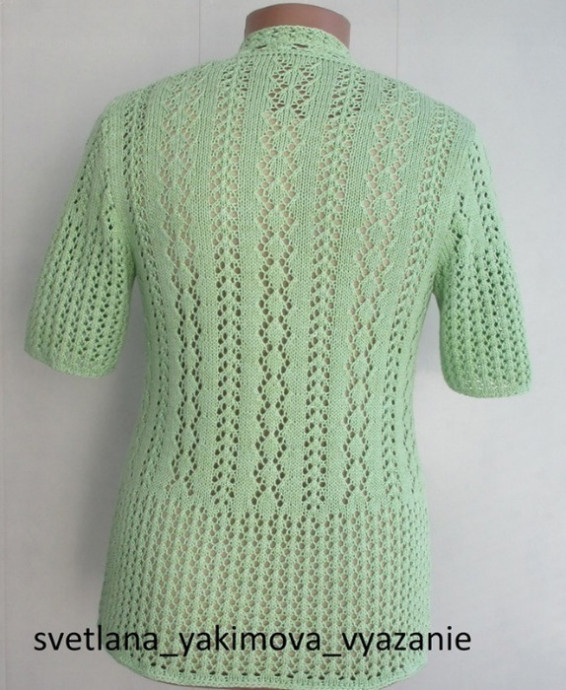 Ажурный жакет спицами