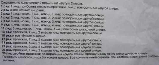 Ажурные носочки-следки спицами