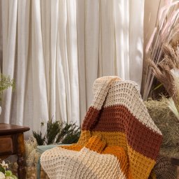 Нежный плед крючком