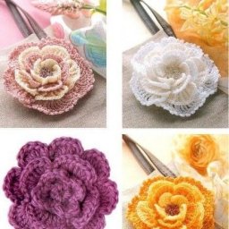 Объемный цветок, вязаный крючком