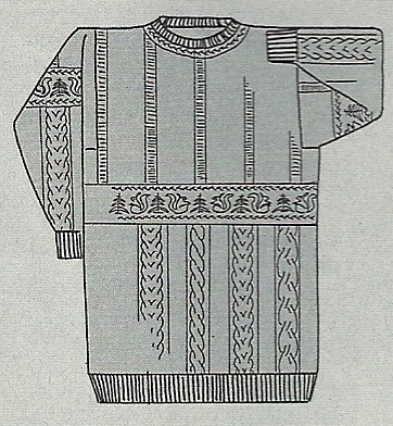 Пуловер с аранами и изящным жаккаром