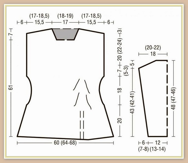Джемпер лицевой гладью с узором "коса"