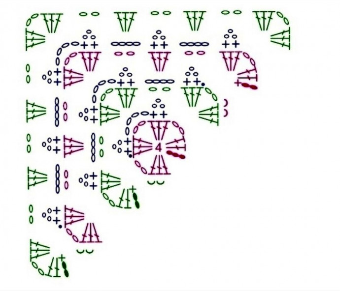 Шаль с характером: белый, чёрный и красный