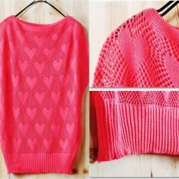 Красивый сердечный узор спицами