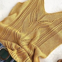 Жёлтый топик спицами