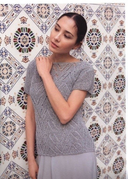 Летняя кофточка из хлопковой пряжи