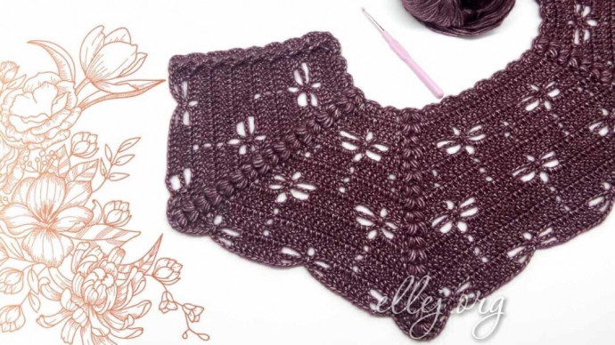 Круглая кокетка реглан для кардигана со стрекозами