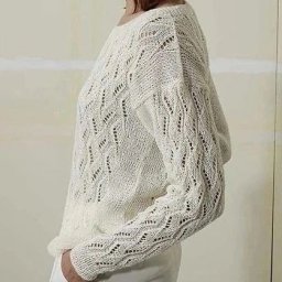 Пуловер ажурным узором спицами к лету
