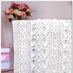 Симпатичный ажурный узор для вязаного пледа