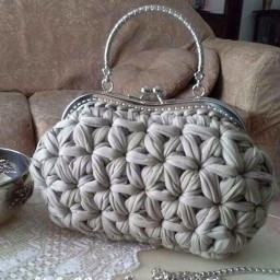 ​Узор пышными столбиками "Звездочки" крючком