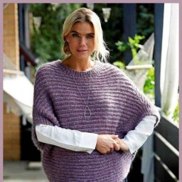 Объемный джемпер, связанный поперек