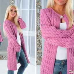 Нежный кардиган спицами