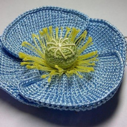 ​Голубой мак крючком