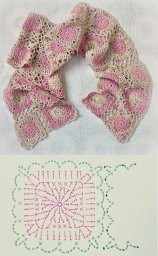 Идеи для вязания шарфа из мотивов крючком