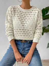 Джемпер из каталога Shein с оригинальным ажурным узором.