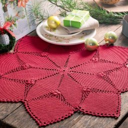 Салфетка «Пуансетия», вяжем крючком