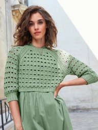 Вяжем ажурный джемпер спицами