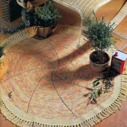 Для любителей крупных работ, вязаный коврик "Прованс"