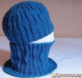Вяжем шапку и снуд спицами