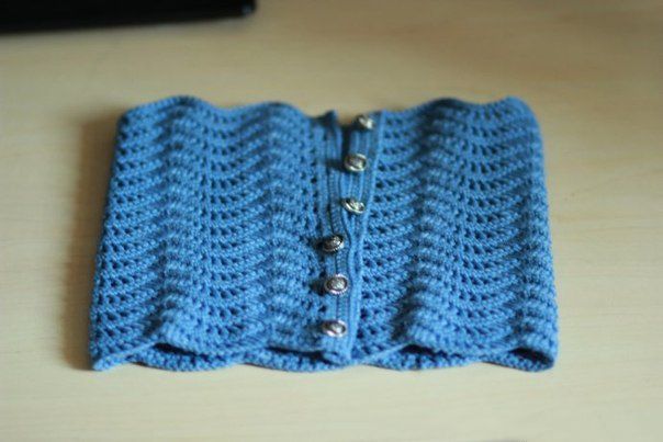 Синий шарф-воротник, стильный аксессуар