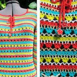 Яркая туника крючком