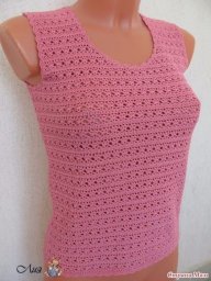 Розовый топ крючком