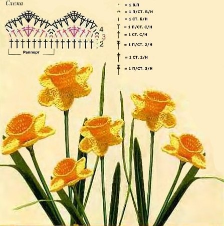 Вязаный нарцисс - для любителей вязания крючком