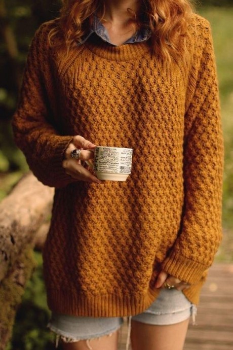 Симпатичный узор для пуловера, связанного спицами