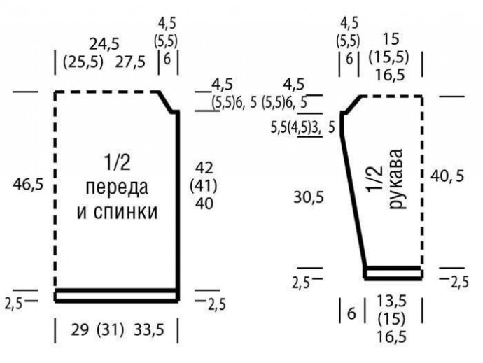 Джемпер с круглой жаккардовой кокеткой с крупными ромбами в технике «интарсия»