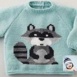 Свитер с узором "Енот"