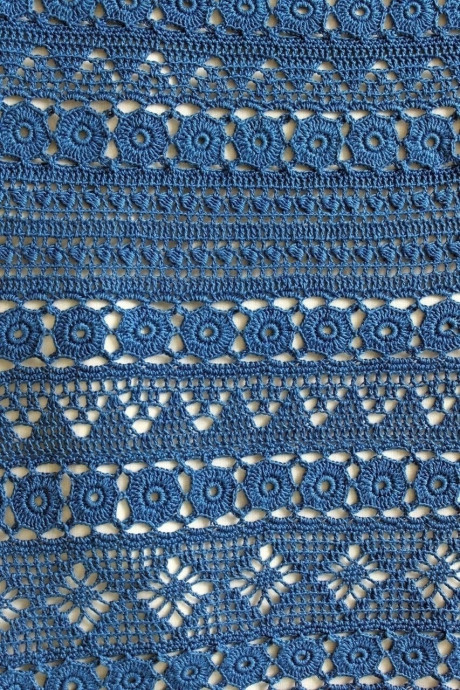 Синее платье крючком