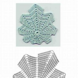 Салфетка в виде листика, вяжем крючком