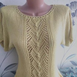 Туника с центральным ажурным узором спицами