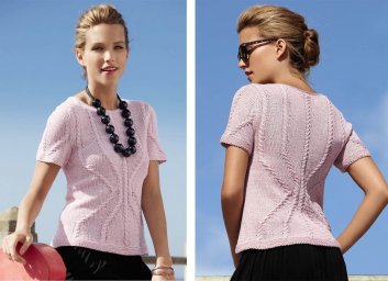 Розовый летний пуловер