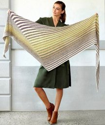 Шаль в полосочку спицами