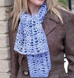 Шарфик крючком узором из ананасов