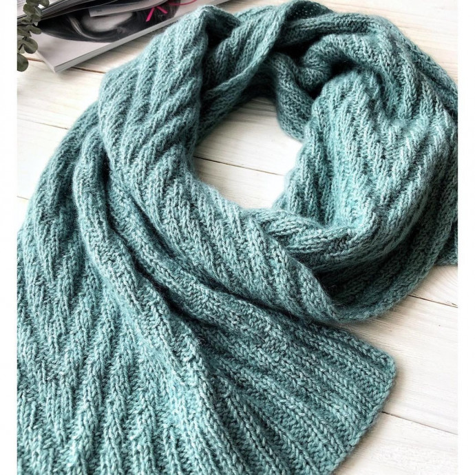 Шарф "38 ёлок", вяжем спицами