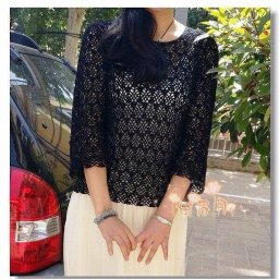 Ажурный пуловер крючком