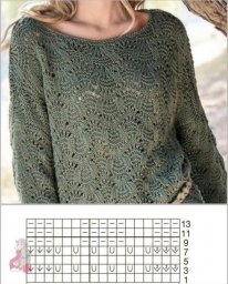 Красивый джемпер спицами ажурным узором