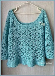 Джемпер "Рыбология", вяжем крючком