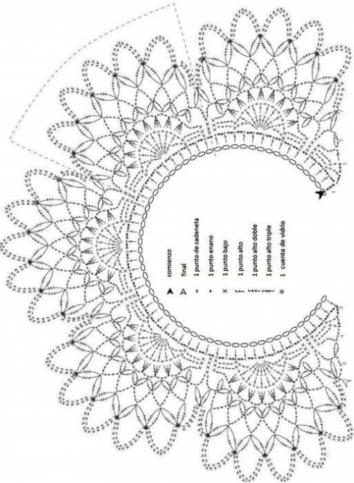 Схемы для милых вязаных воротничков