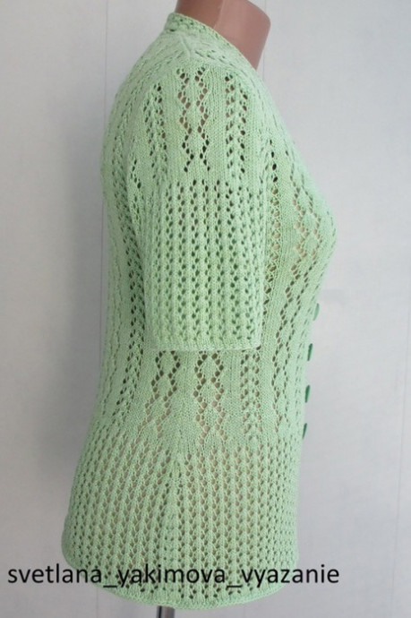 Ажурный жакет спицами