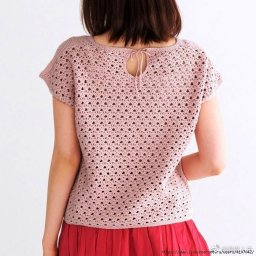 Топ в комбинированной технике, вяжем спицами и крючком