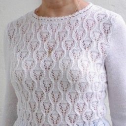 Узор в виде тюльпана для вязания спицами